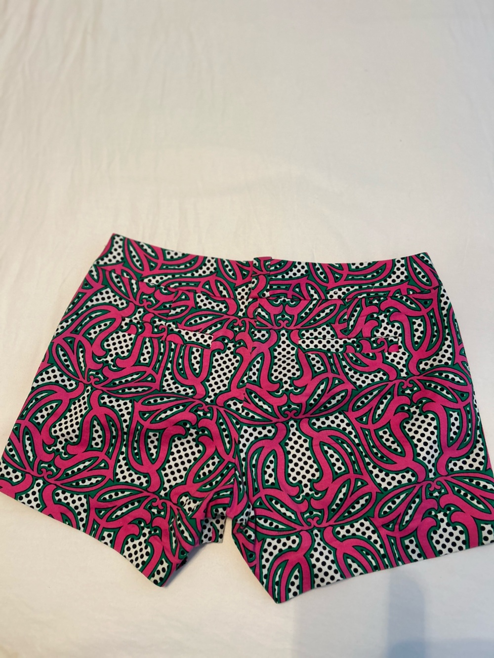 J Crew City Fit Pink & Green Patterned Shorts - Picture 5 of 9